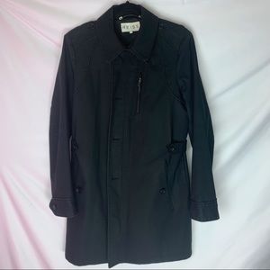 Reiss Black Trench Coat Size Medium